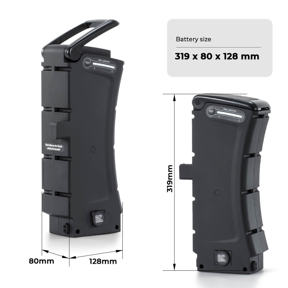 36V 10.4Ah(374Wh) E-Bike Li-ion Accu Vervangende Accu zonder Oplader voor SideClick Akku van Prophete, Kreidler, Zündapp