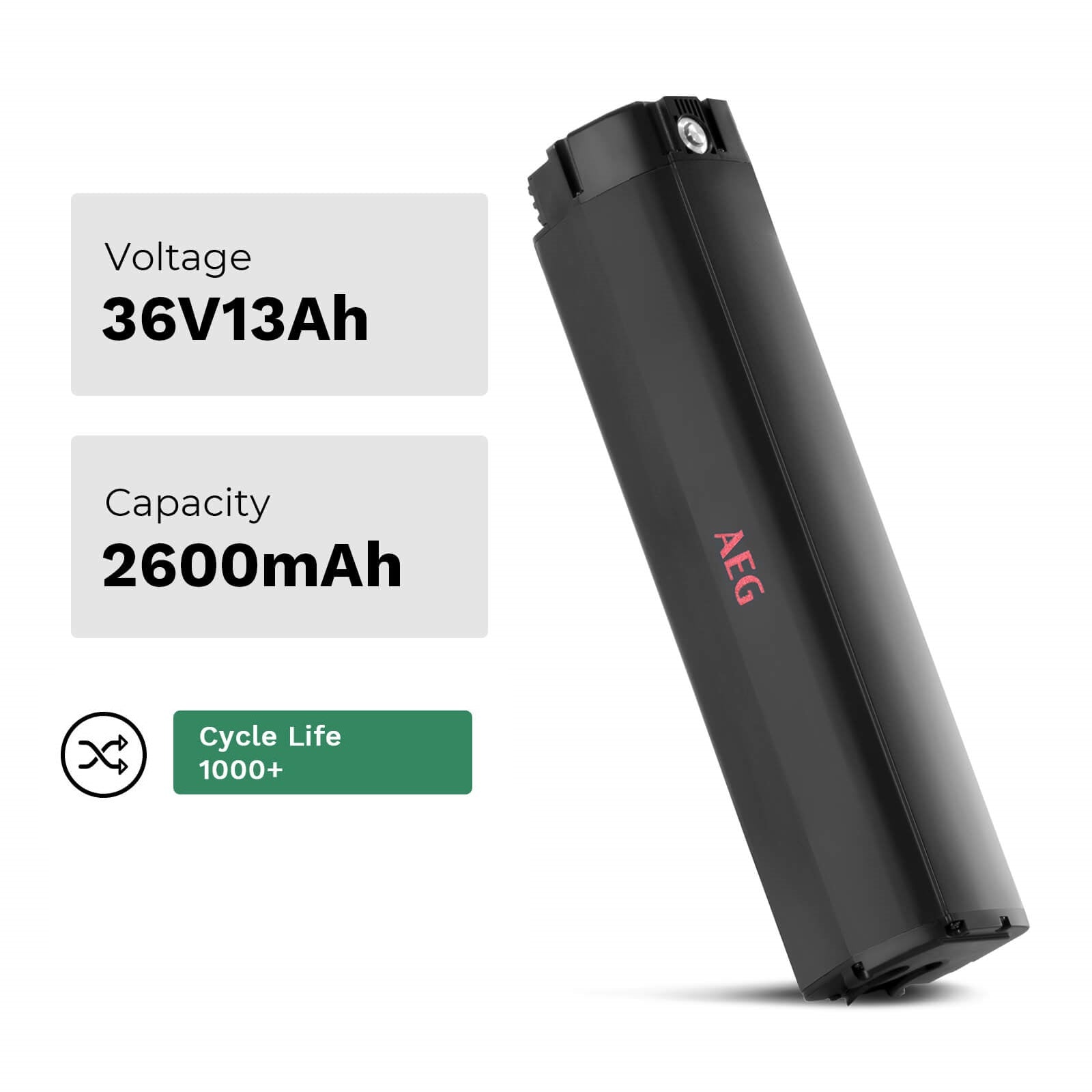 36V 13Ah(468Wh) Fietsaccu AGE Intube Batterij ZZ361 CAN-Bus zonder lader voor Prophete E-Bikes