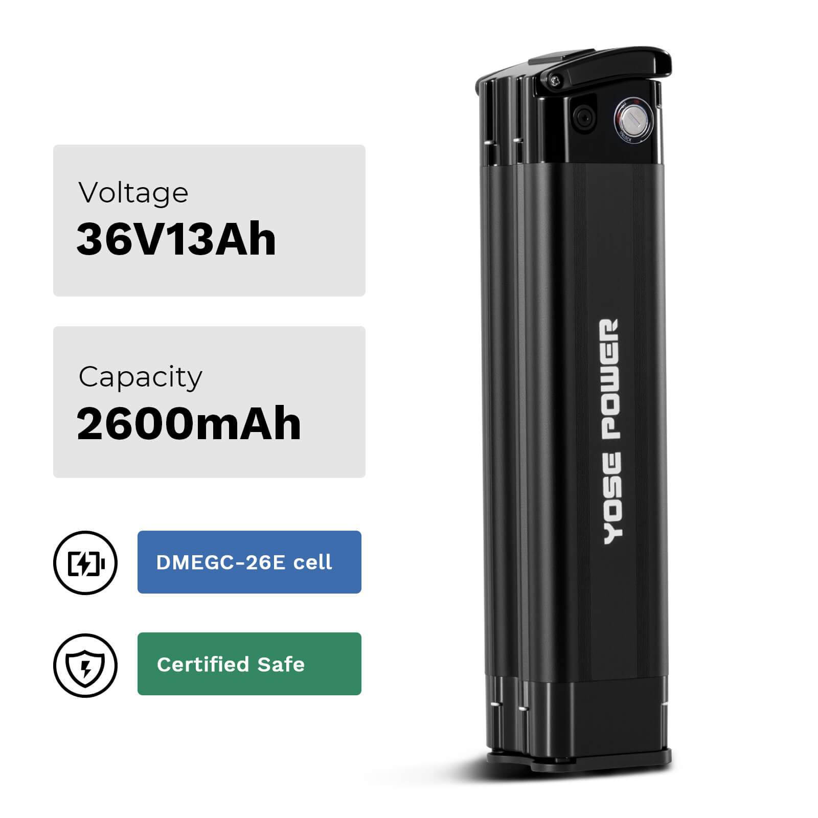 36V 13Ah (468Wh) Silverfish Li-ion Fietsaccu voor TELEFUNKEN Multitalent, Zündapp Z510, Z517, Green 2.7, Green 3.7