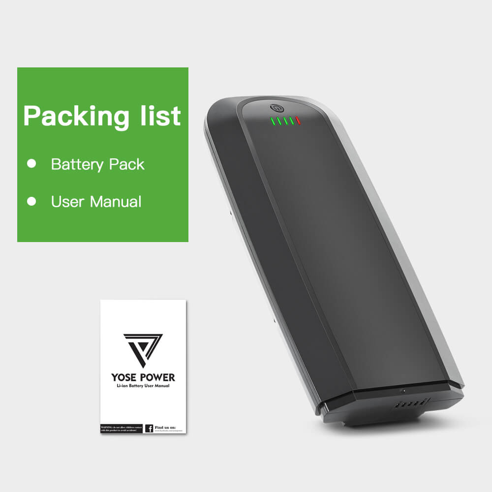 36V 12.8Ah(461Wh)14Ah(504Wh) Li-ion E-Bike Accu YJ145 voor E-Bikes van Telefunken, Zündapp, Chrisson etc. zonder Oplader