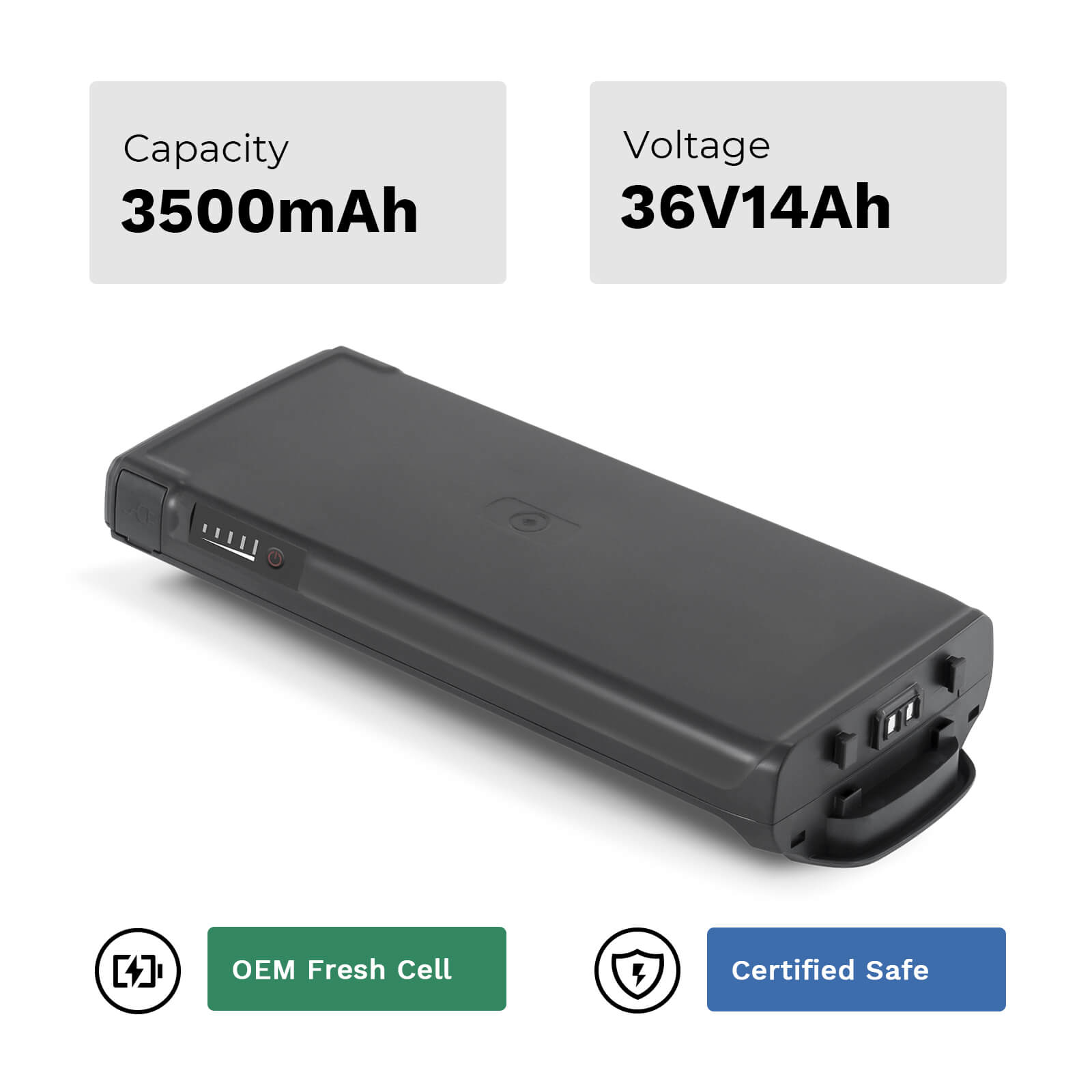 36V 14Ah (504Wh) Achterdrager Fietsaccu Sparta E-500 (SP-01) voor B-Bike Sparta, Batavus zonder oplader