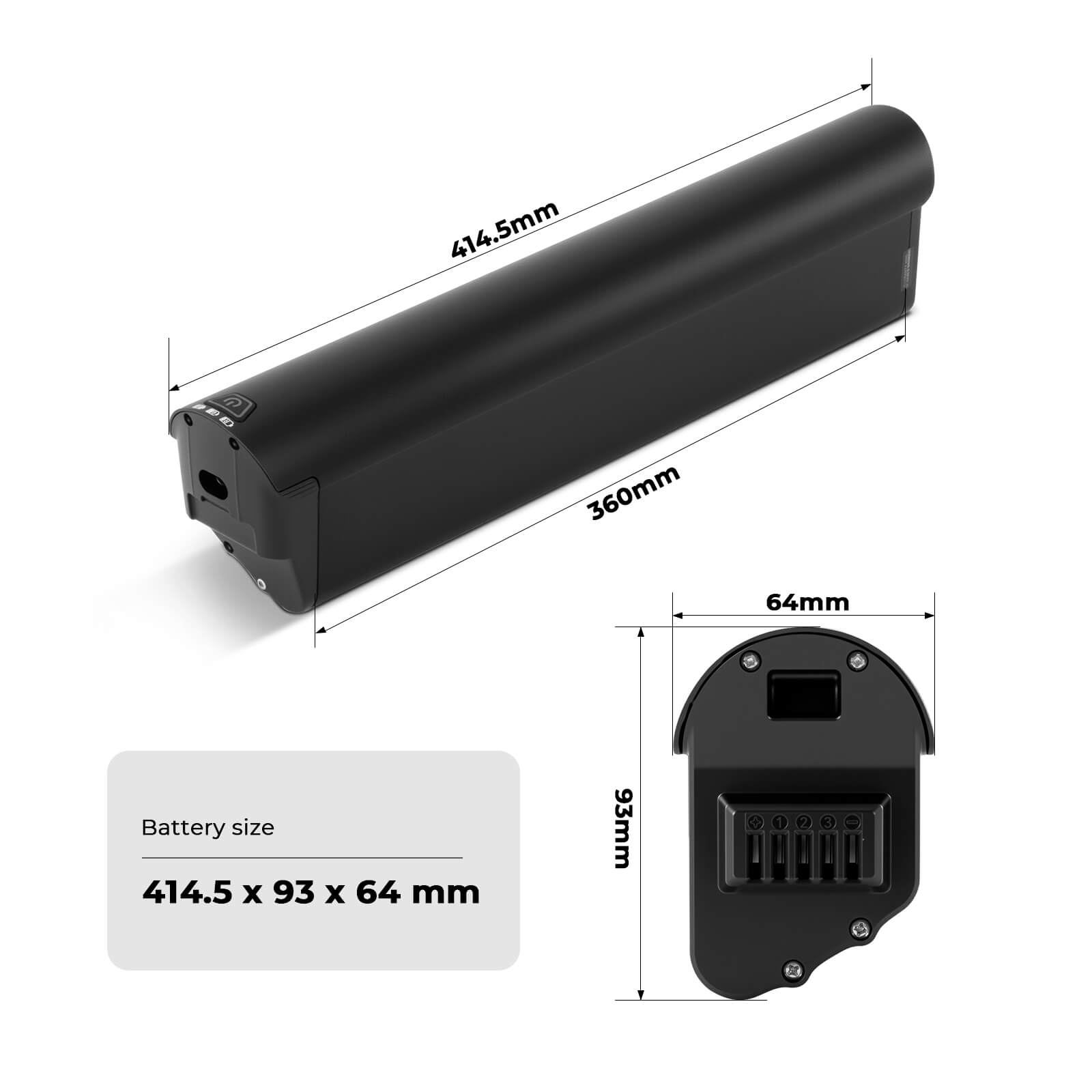 36V 16Ah (576Wh) Li-ion Batterie met inbouwbuis voor HillMiles fietsaccu, Jasion EB5 Roamer/Tourroll J1 ST Trekk/Samebike RS-A01 Pro-T Urban