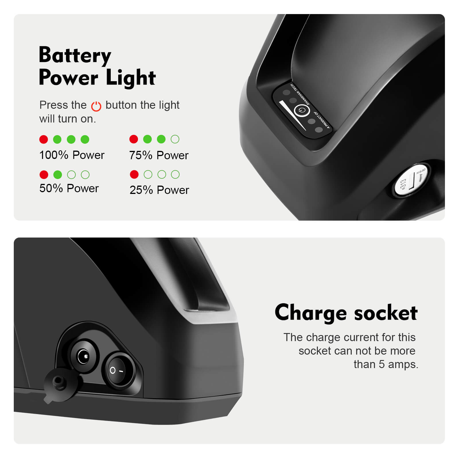 36V 18Ah(666Wh) E-Bike Li-ion Accu Hailong-MIX met 5 Vergulde Ronde Plug vervangt voor YOSE POWER 13Ah Hailong Accu