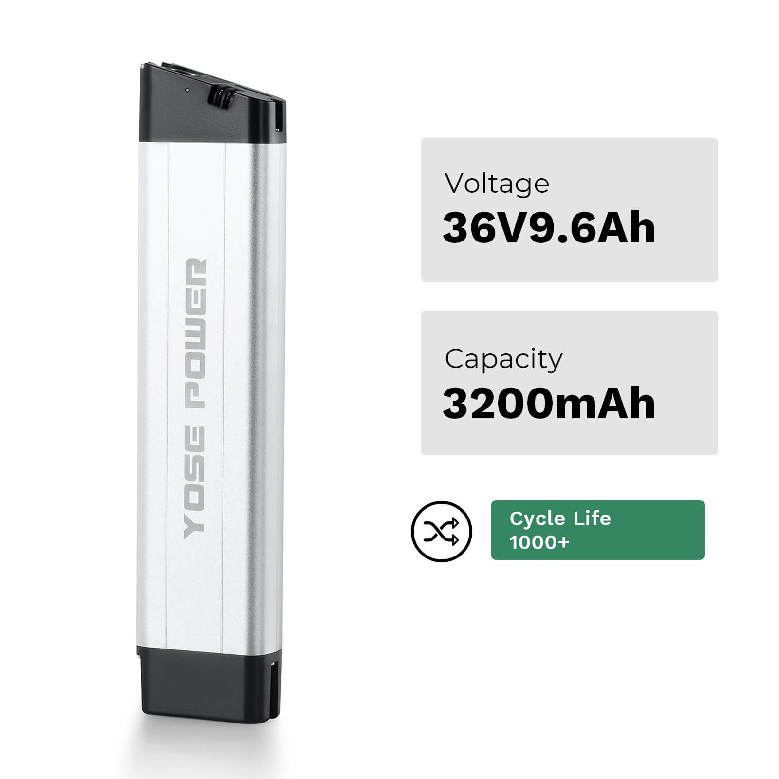 36V 9.6Ah(355Wh) E-Bike Li-ion Accu Inframe Accu USB Poort zonder Oplader voor Zündapp Z101 en F.lli Schiano