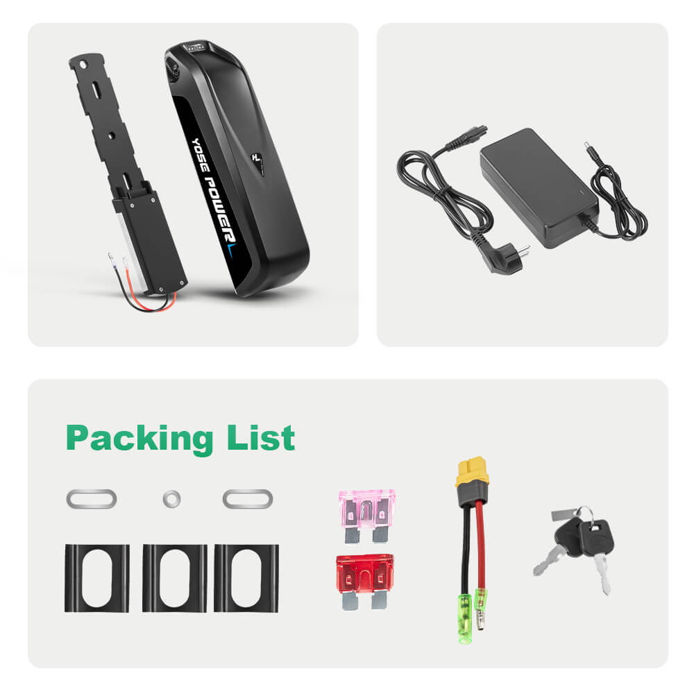 36V 13Ah(481Wh)/14.5Ah(536,5Wh) Hailong Fietsaccu voor diverse verschillende fietsen  met 5 vergulde ronde stekkers