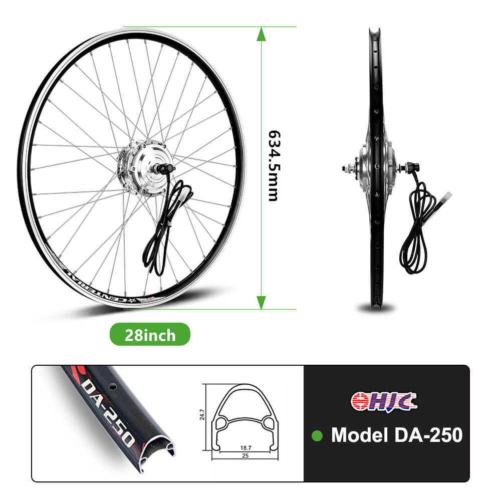 E-Bike ombouwset 36V 250W 28"(700C) Voormotor Kit Fiets E-Bike Naafmotor in Zilver zonder accu