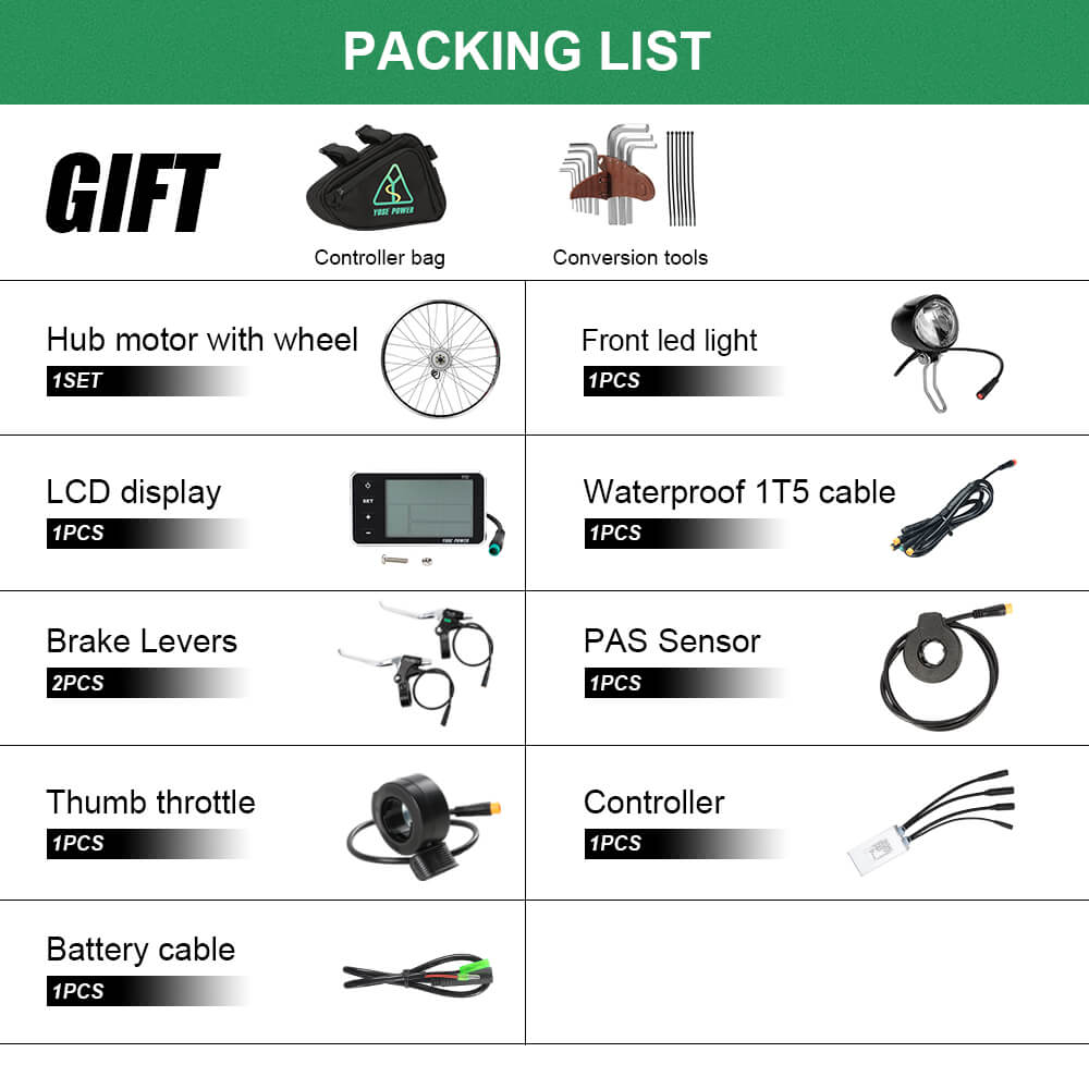 E-Bike ombouwset 36V 250W 28"(700C) Voormotor Kit Fiets E-Bike Naafmotor in Zilver zonder accu