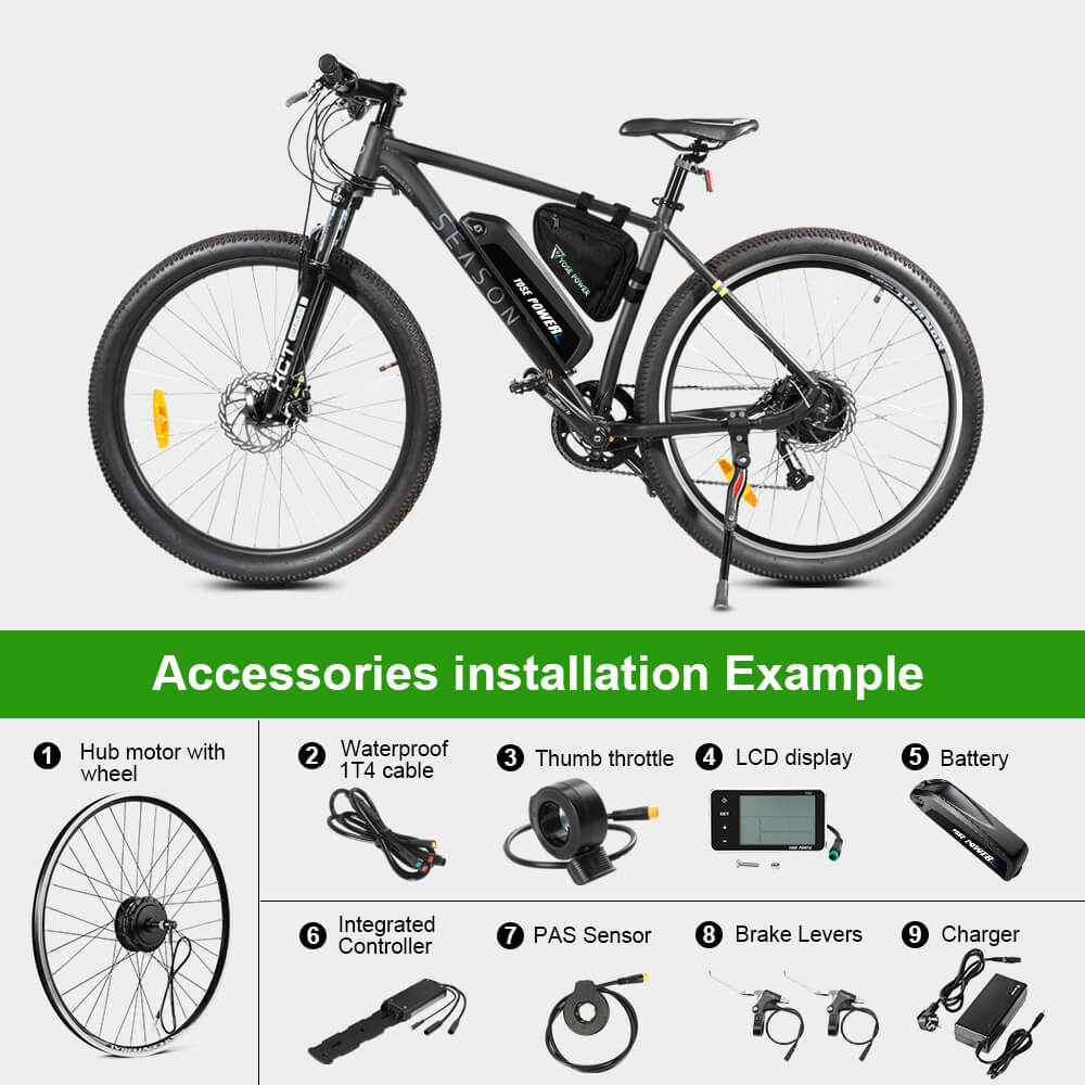 E-Bike ombouwset 36V 250W 28"(700C) Achter Motor Kit voor Vrijloop met 36V 13Ah Accu en Oplader
