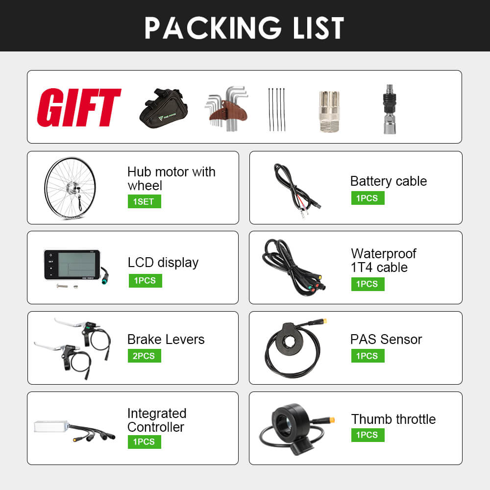 E-Bike ombouwset 36V 350W 26" Achter Freewheel Motor Fiets Naafmotor Kit in Zilver