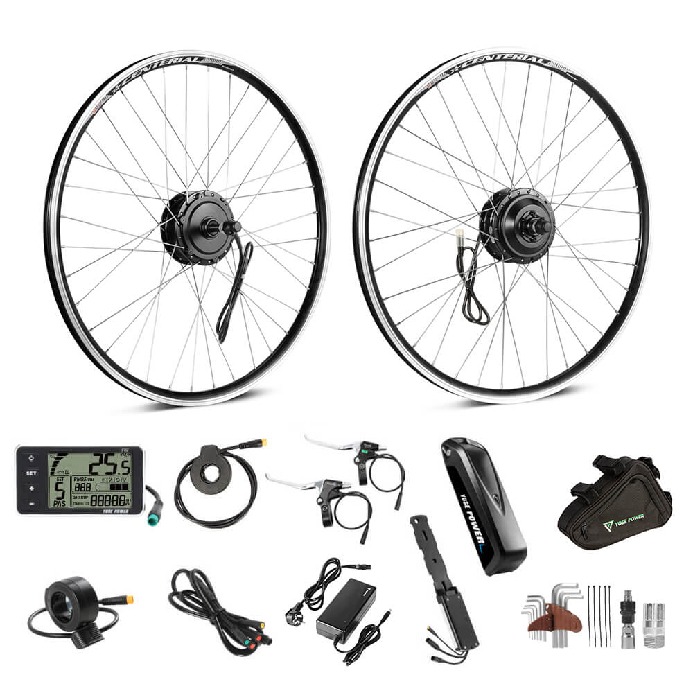 E-Bike ombouwset 36V 350W 26" Achter Motor Kit voor Vrijwiel met 36V 13Ah Accu