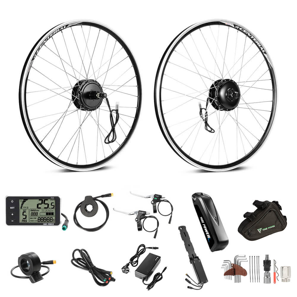 E-Bike ombouwset 36V 350W 28"(700C) Achter Motor Kit voor Cassette met 36V 13Ah Accu