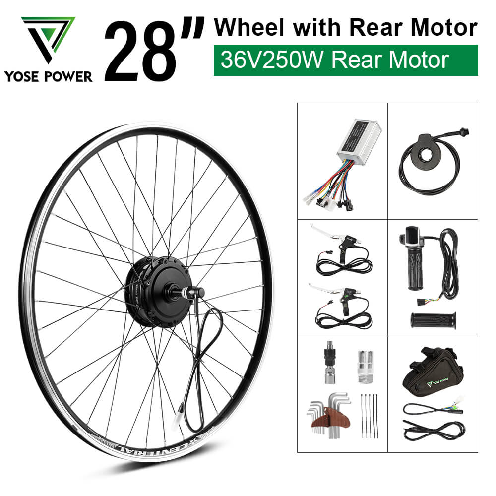 Beperkte korting! E-Bike ombouwset 36V 250W 28"(700C) Achter Vrijwiel Motor Kit Fiets Naafmotor