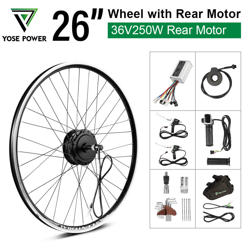E-Bike ombouwset 36V 250W 26" Achter Vrijwiel Motor Kit Fiets Naafmotor