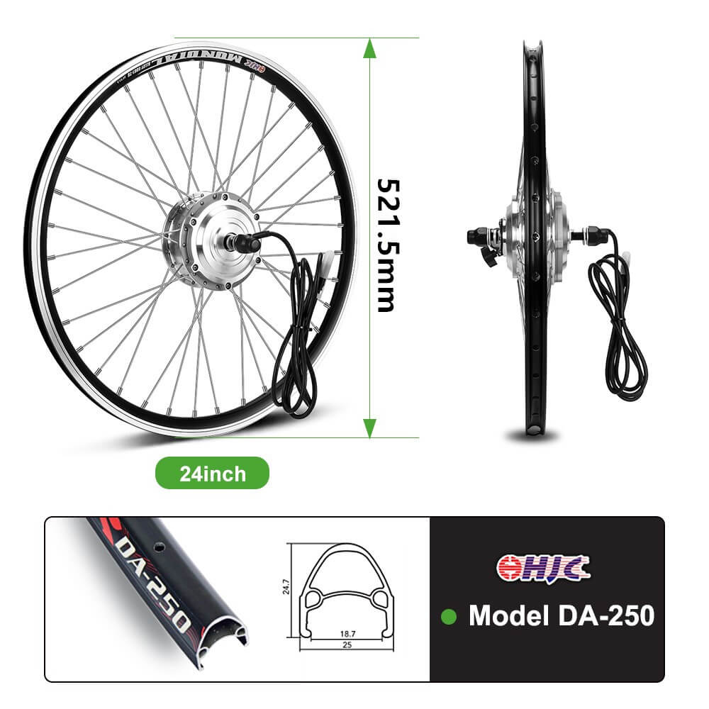 E-Bike ombouwset 36V 250W 24" Voormotor Naafmotor Kit Fiets DIY