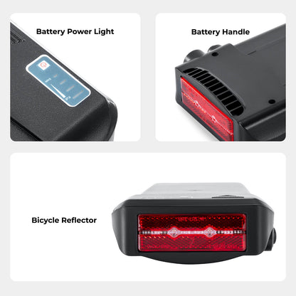 36V 11.6Ah(429Wh) E-Bike Li-ion Accu Achterdrager Accu zonder lader voor Zündapp Groen 7.7 Z802