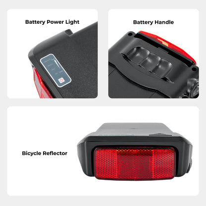 36V 12.8Ah(473Wh) E-Bike Li-ion Accu Achterdrager Accu Vervanging zonder Oplader voor Pedelec Zündapp Fongers Telefunken Provelo
