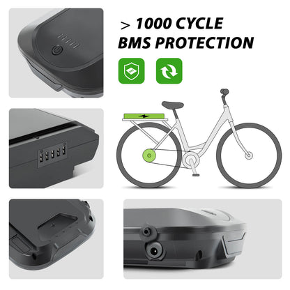 36V 14Ah(504Wh) Li-ion E-Bike Accu LG Cellen YJ145 voor E-Bikes van Telefunken, Zündapp, Chrisson etc. zonder Oplader
