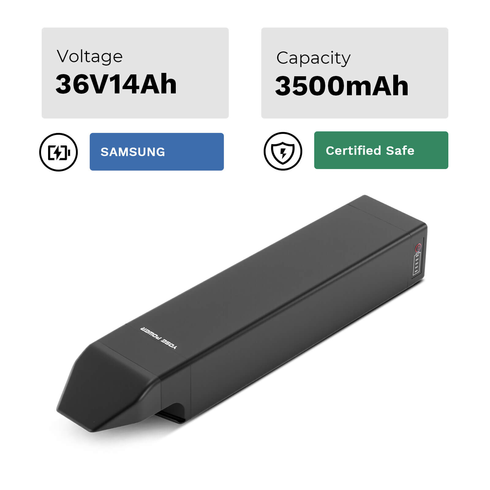 36V 14Ah Phylion Fietsaccu Joycube DT-12 Accu voor TELEFUNKEN Aufsteiger M930, Prophete Graveler 22.ESM.10, Prophete Entdecker 22.EST.05, and E-Bikes Pedelecs of TOTEM, Tretwerk, Adore