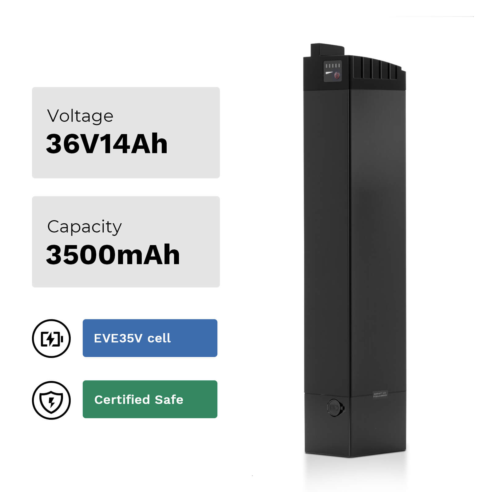 36V 14Ah (504Wh) Li-ion Fietsaccu geschikt voor CITA 5.0i, CITA 6.0i, VIATOR 5.0i, MONTIS 5.0i, MONTIS 6.0i en EM 1966i