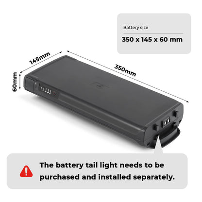 36V 14Ah (504Wh) Achterdrager Fietsaccu Sparta E-500 (SP-01) voor B-Bike Sparta, Batavus zonder oplader