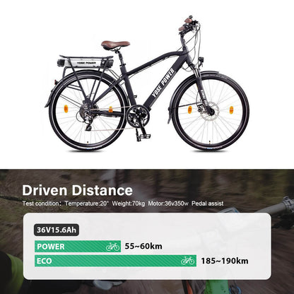 36V 13Ah/14.5Ah/15.6Ah/17.4Ah E-Bike Li-ion Accu Achterlicht met/zonder Bagagedrager voor 26"-28" Fiets met V-Brake en Schijfrem