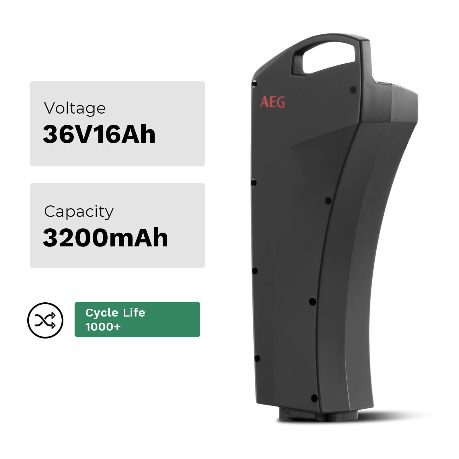 36V 16Ah(576Wh) Fietsaccu Vervangende Accu AEG Sideclick ZZ234 CAN-Bus zonder lader voor Prophete E-Bikes