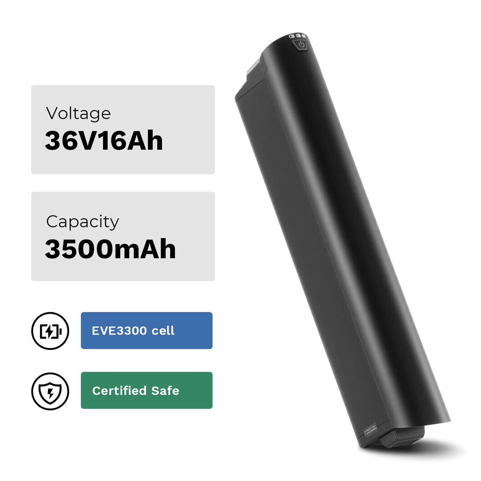 36V 16Ah (576Wh) Li-ion Batterie met inbouwbuis voor HillMiles fietsaccu, Jasion EB5 Roamer/Tourroll J1 ST Trekk/Samebike RS-A01 Pro-T Urban