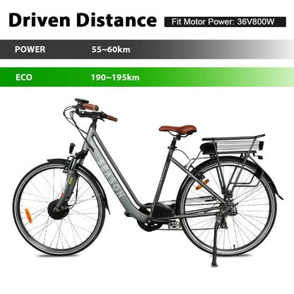 36V 13Ah/14.5Ah/15.6Ah/16Ah/17.4Ah E-Bike Lithium-ion Accu met/zonder Zwarte Bagagedrager Geschikt voor 26"-28" Fiets