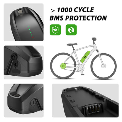 36V 10.4Ah Li-ion E-Bike Accu ZZ98 voor BLAUPUNKT ZZ981004 en Prophete Nr. 326