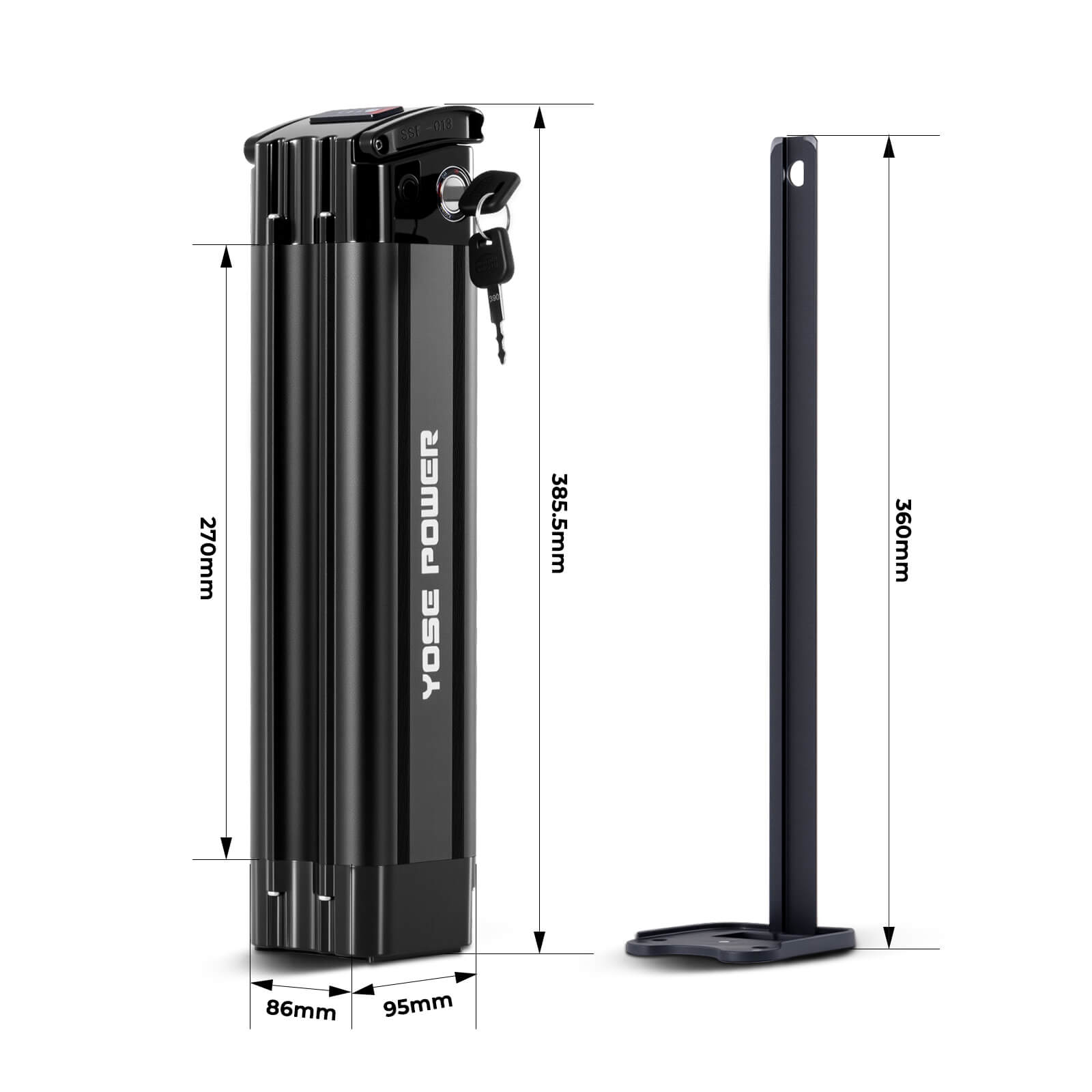 36V 13Ah (468Wh) Silverfish Li-ion Fietsaccu voor TELEFUNKEN Multitalent, Zündapp Z510, Z517, Green 2.7, Green 3.7