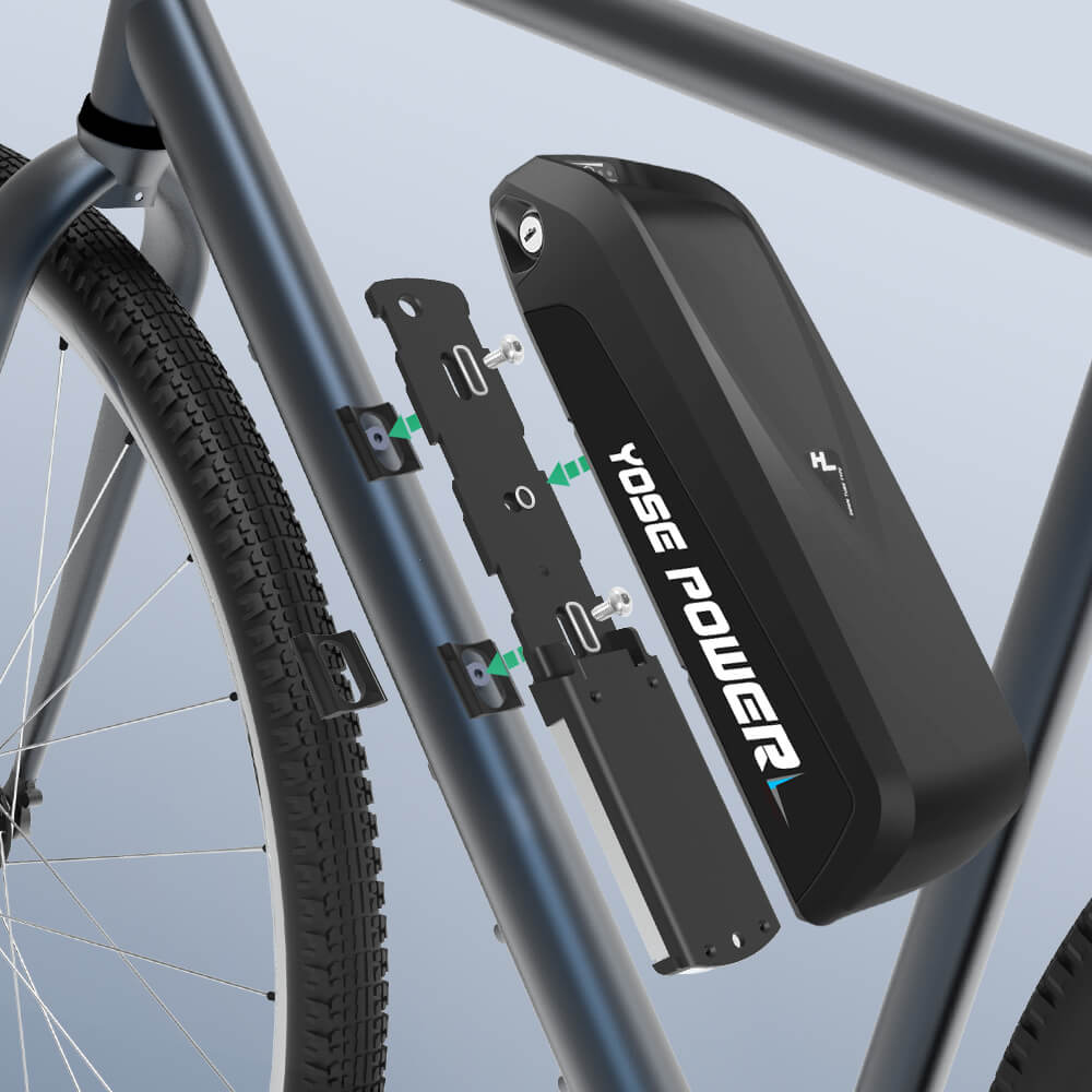 36V 13Ah(481Wh)/14.5Ah(536,5Wh) Hailong Li-ion accu E-bike met 5 vergulde ronde stekkers Elektrische fietsfles Nieuw zwart DIY