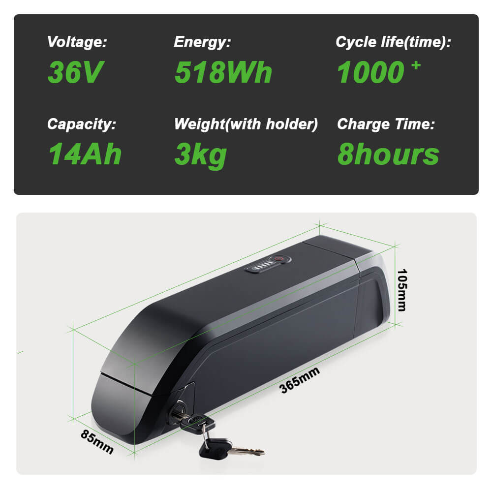 36V 11.6Ah(430Wh)/14Ah(518Wh) Fietsaccu elektrische fiets voor Phylion SF-06L JOYCUBE/JCEB360-11.6