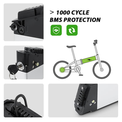 48V 11.6Ah(558Wh) Fietsaccu InFrame Li-ion Accu DCH006 zonder Oplader voor FIIDO M1 Pro / BEZIOR XF200 / Samebike Accu