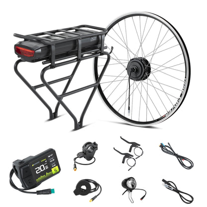 E-Bike ombouwset 36V 250W 28" (700C) Front Motor Kit R1 met 36V 13Ah Achteraccu en Kleurendisplay Geschikt voor