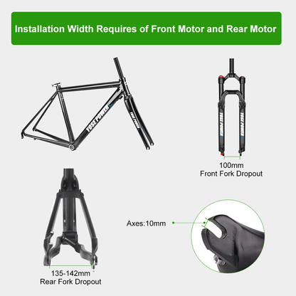 E-Bike ombouwset 36V 250W 26" Achter Motor Kit voor Cassette met 36V 13Ah Accu