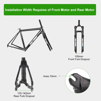 E-Bike ombouwset 36V 250W 26" Achter Motor Kit voor Vrijwiel met 36V 13Ah Accu