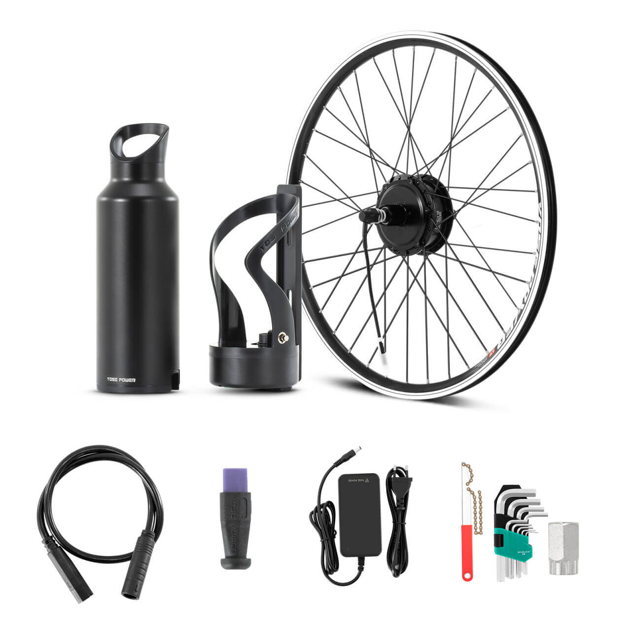 E-bike conversiekit 36V 250W 28" achtercassettemotorkit met 36V flesaccu Samsung-cel en geïntegreerde koppel PAS sensor Model A3