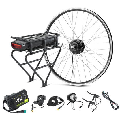 E-Bike ombouwset 36V 250W 28"(700C) Voormotor Kit R1-Pro met 36V 13Ah Achteraccu en Kleurendisplay INNER ROTOR