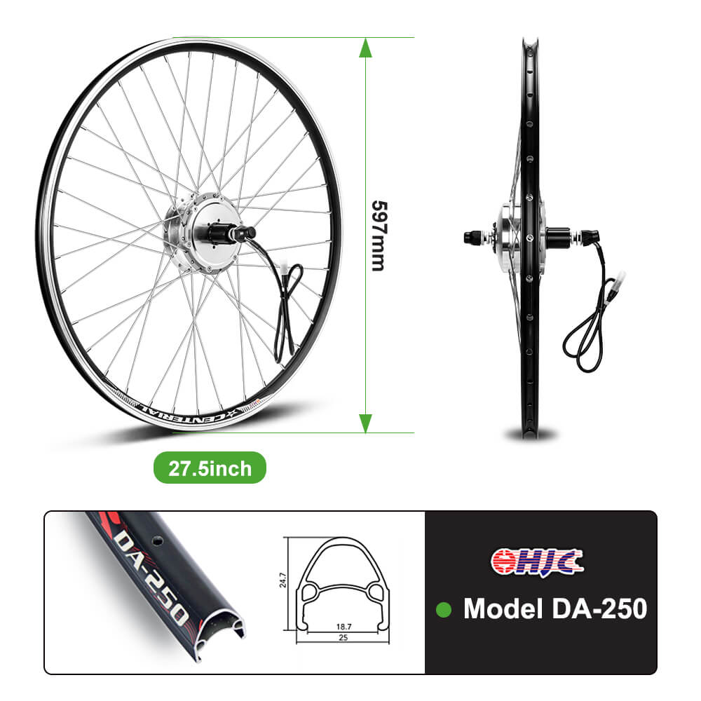 E-Bike ombouwset 36V 350W 27.5" Achter Cassette Motor Fiets Naafmotor