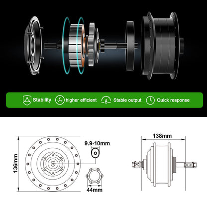 E-Bike ombouwset 36V 350W 27.5" Achter Vrijwiel Motor Fiets Naaf Motor Kit