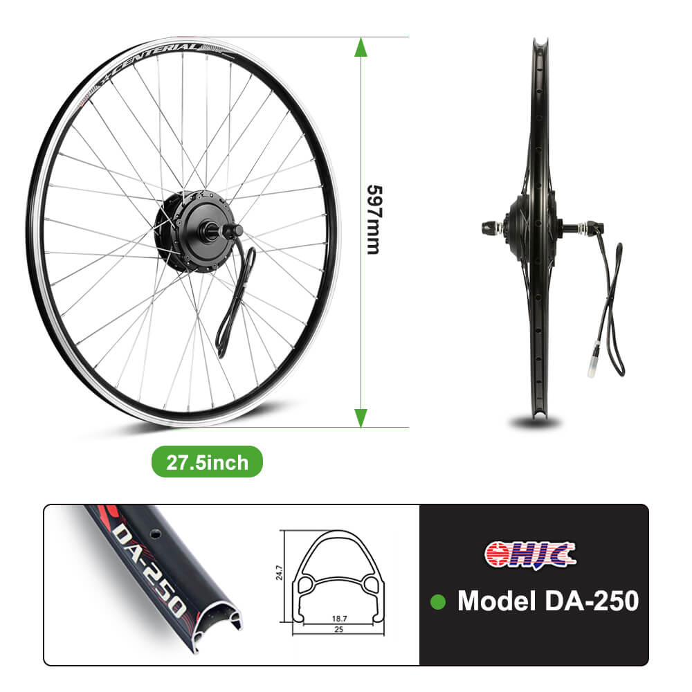 E-Bike ombouwset 36V 350W 27.5" Achter Vrijwiel Motor Fiets Naaf Motor Kit