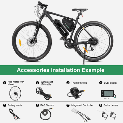E-Bike ombouwset 36V 350W 28"(700C) Achter Vrijwiel Motor Fiets Naaf Motor Kit