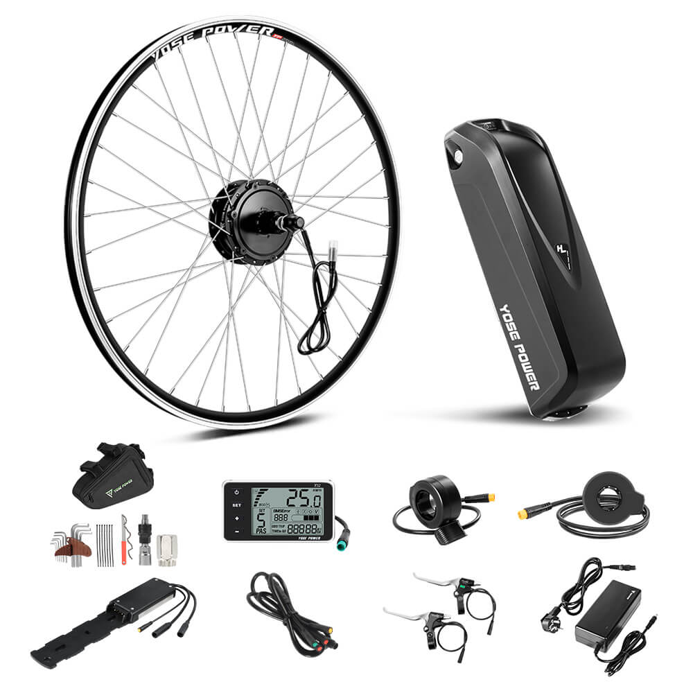 E-Bike ombouwset 36V 350W 28"(700C) Achter Motor Kit voor Cassette met 36V 18Ah Accu